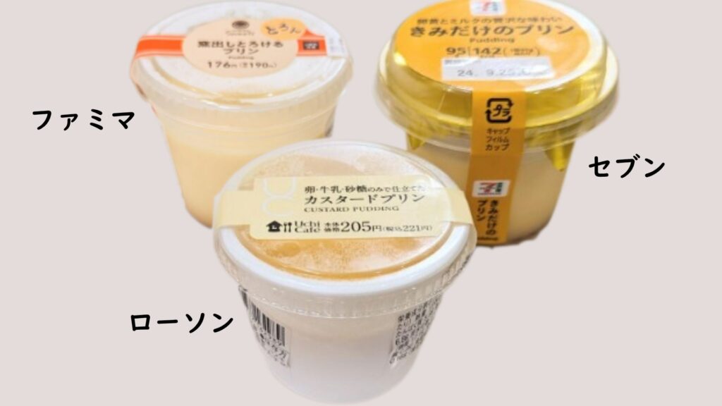 今回比較した3つのプリン